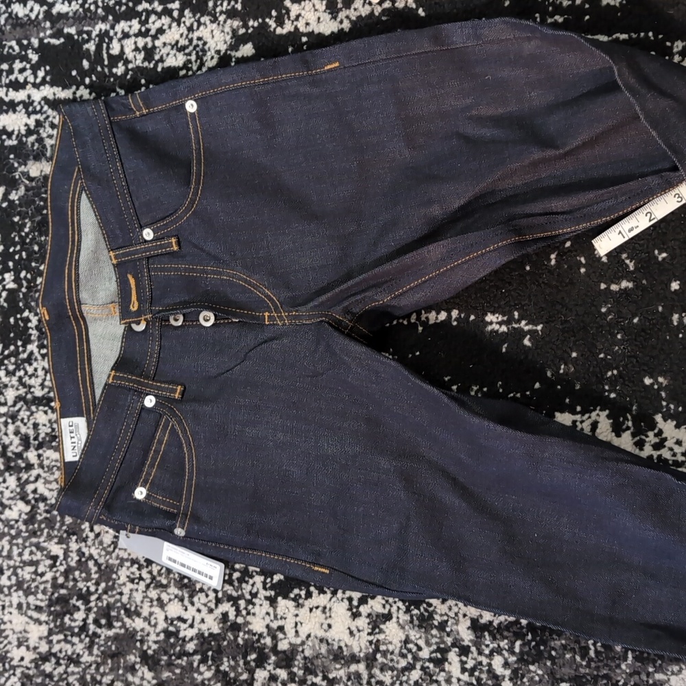 Dark Blue Denim Raw Jeans By United